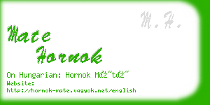 mate hornok business card